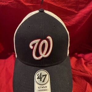 NEW Women’s Washington Nationals Adjustable Hat 47 Brand Black